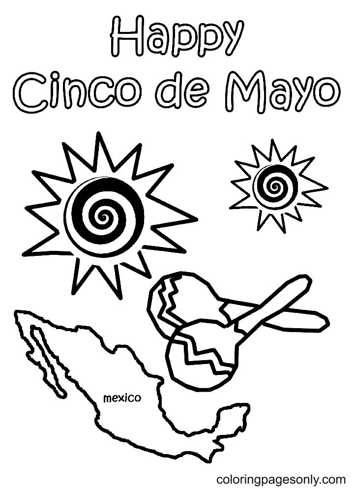 Çocuklar İçin Cinco-De-Mayo Boyama Sayfaları 