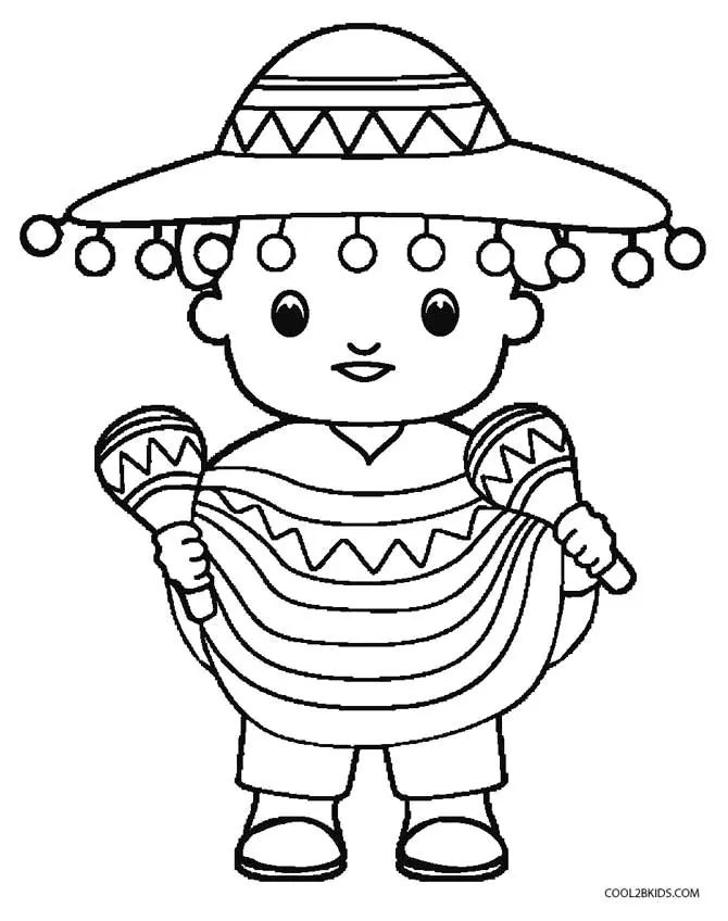 Çocuklar İçin Cinco-De-Mayo Boyama Sayfaları 