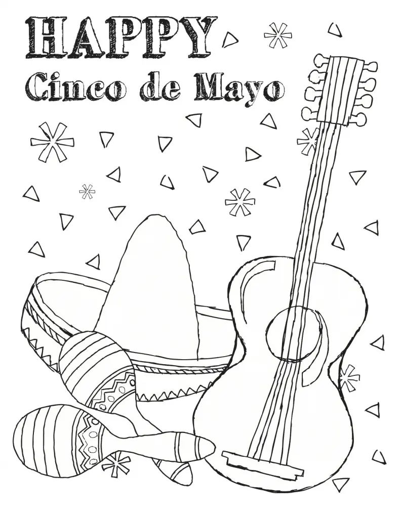 Çocuklar İçin Cinco-De-Mayo Boyama Sayfaları 