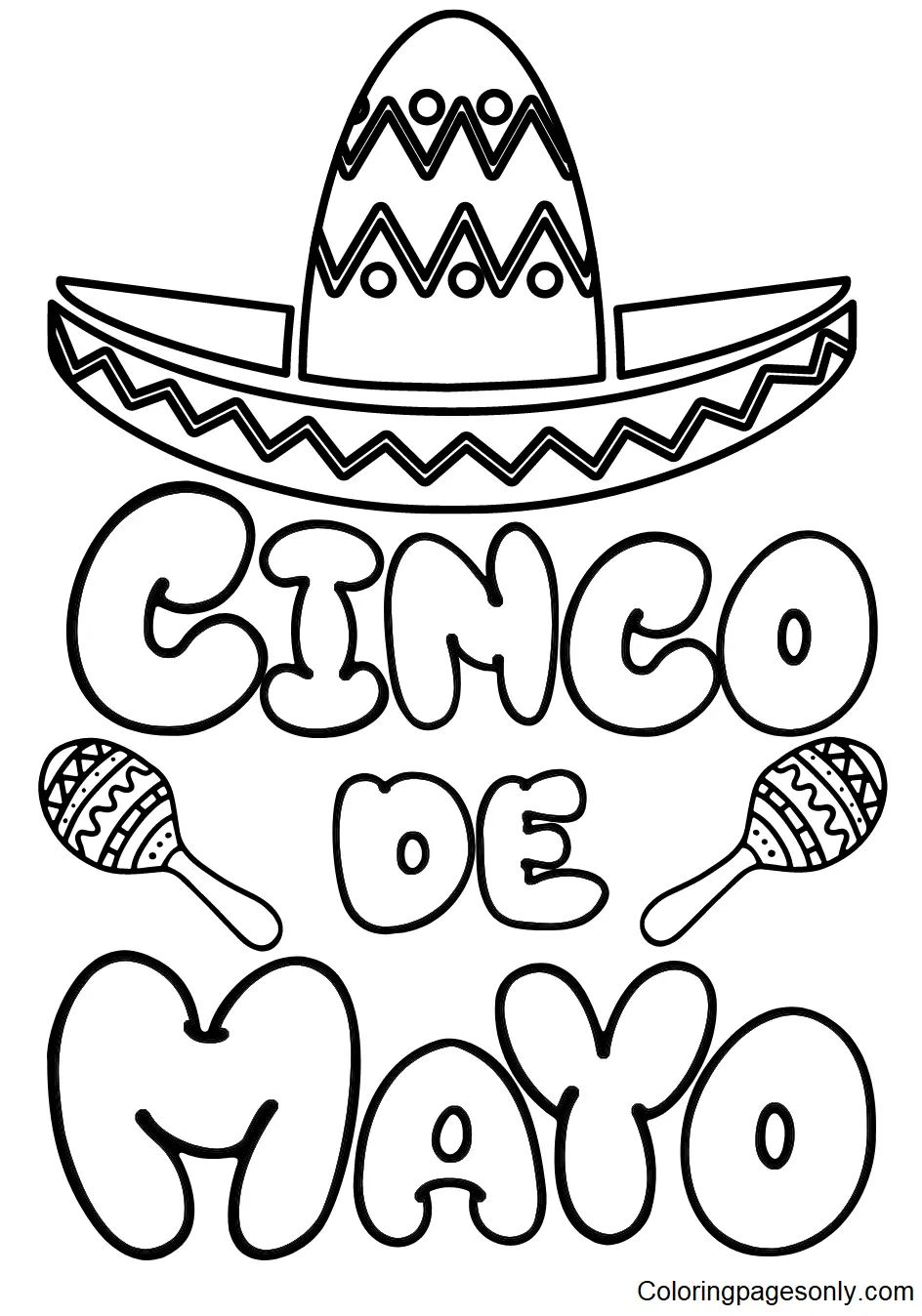 Çocuklar İçin Cinco-De-Mayo Boyama Sayfaları 