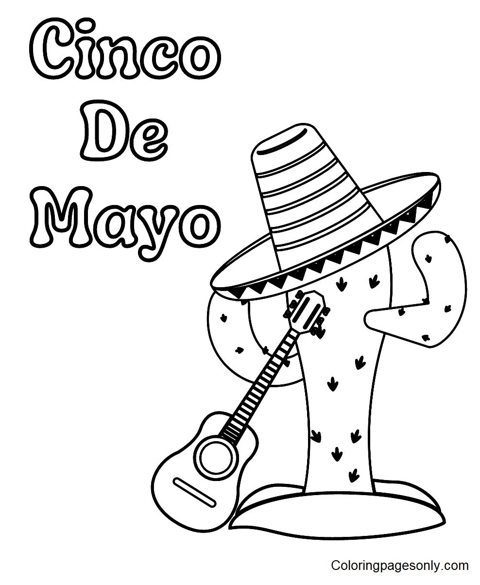 Çocuklar İçin Cinco-De-Mayo Boyama Sayfaları 
