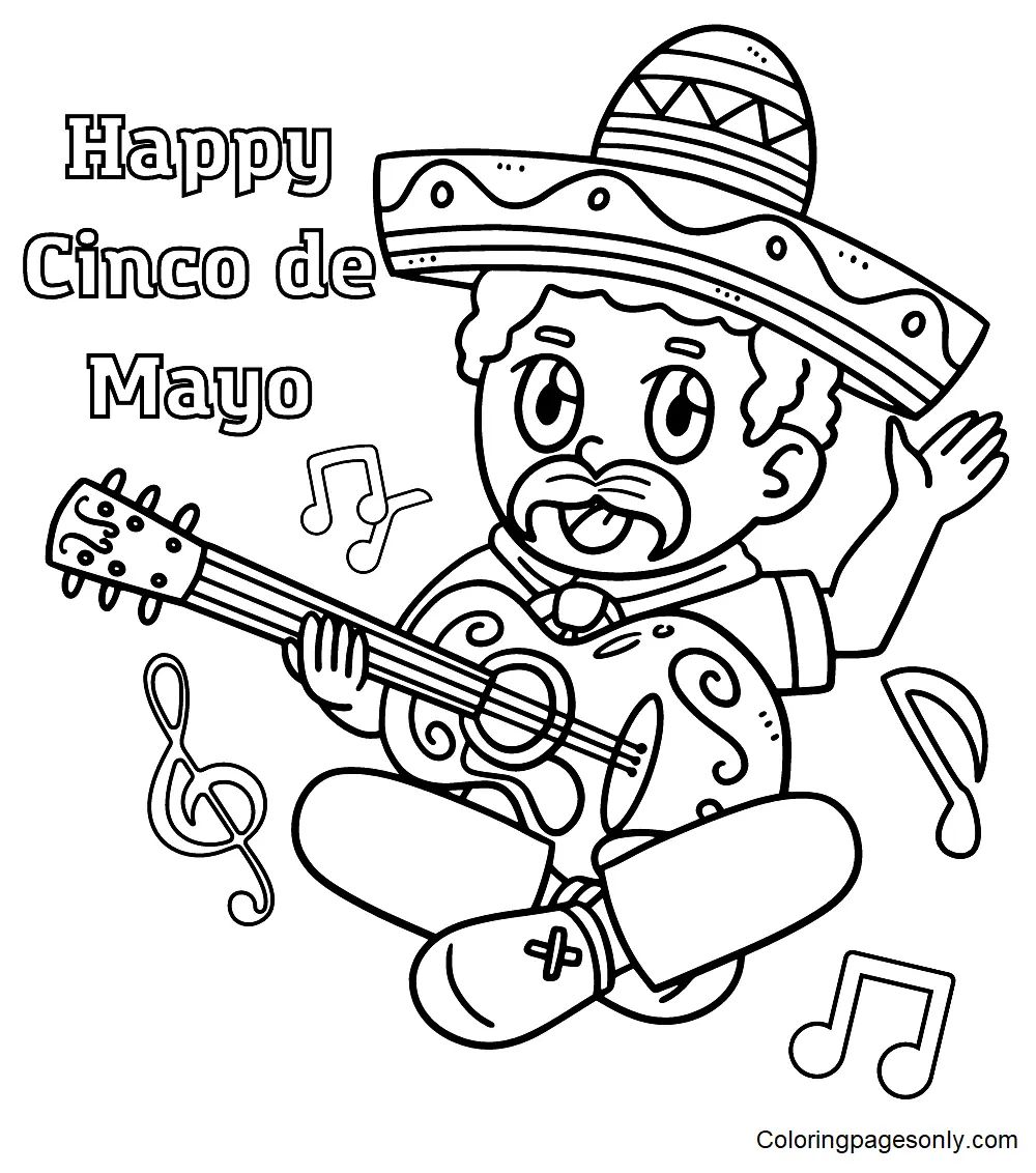 Çocuklar İçin Cinco-De-Mayo Boyama Sayfaları 