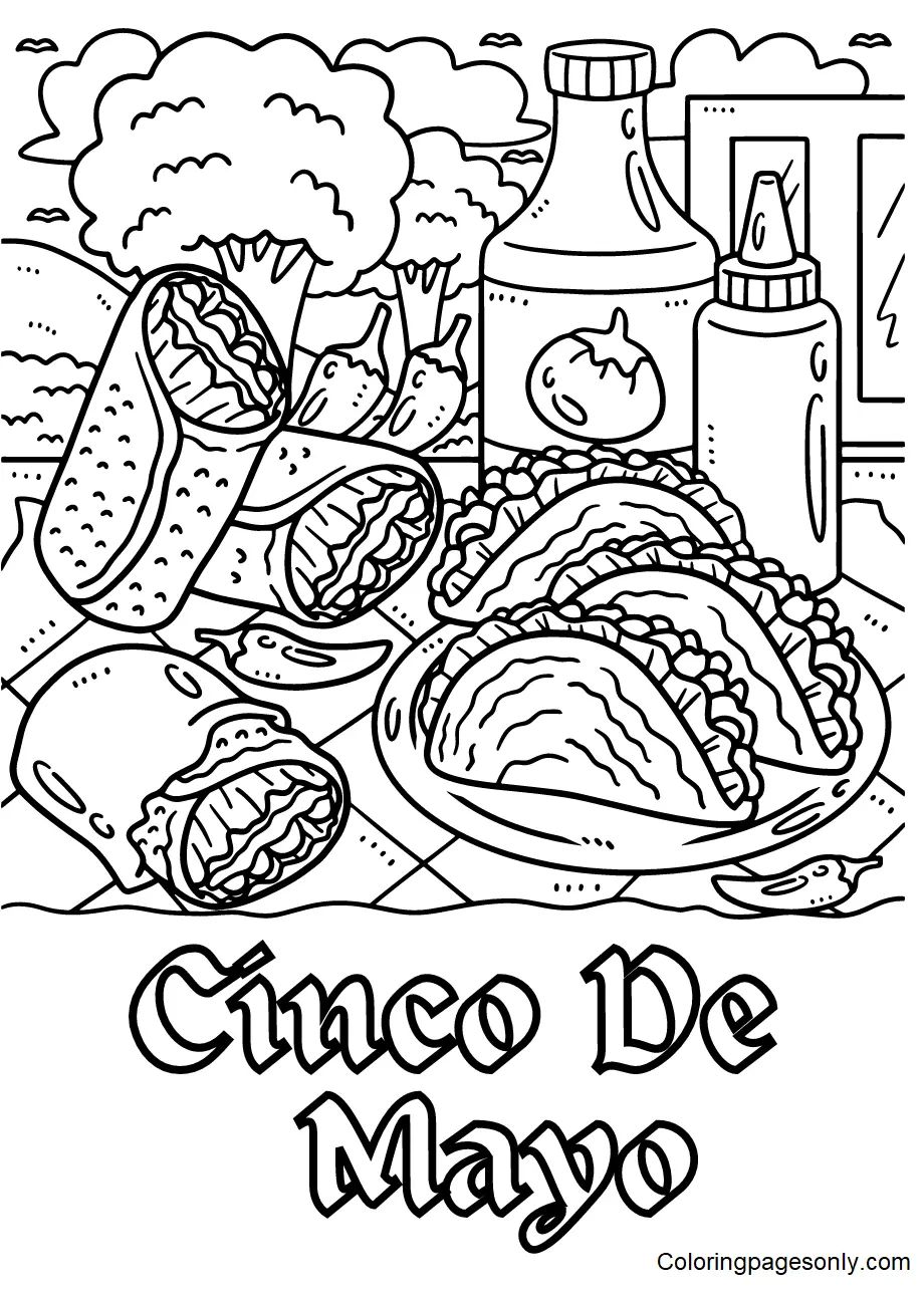 Çocuklar İçin Cinco-De-Mayo Boyama Sayfaları 