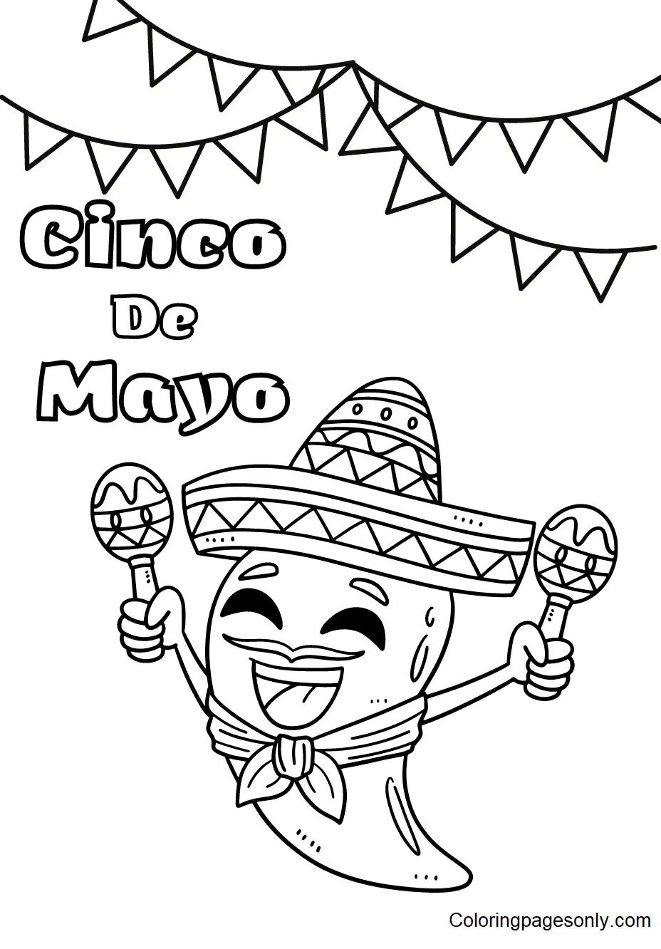Çocuklar İçin Cinco-De-Mayo Boyama Sayfaları 