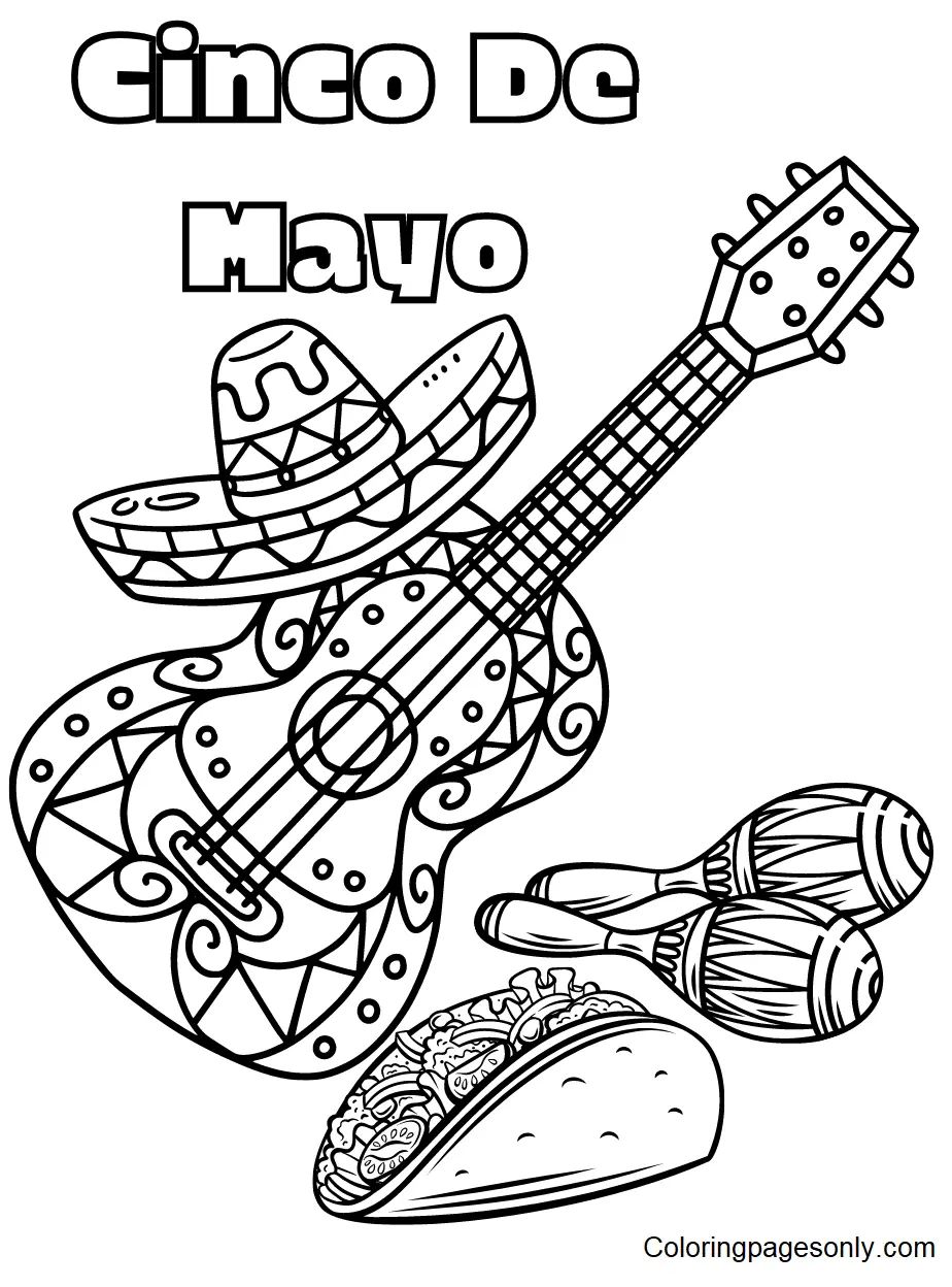Çocuklar İçin Cinco-De-Mayo Boyama Sayfaları 