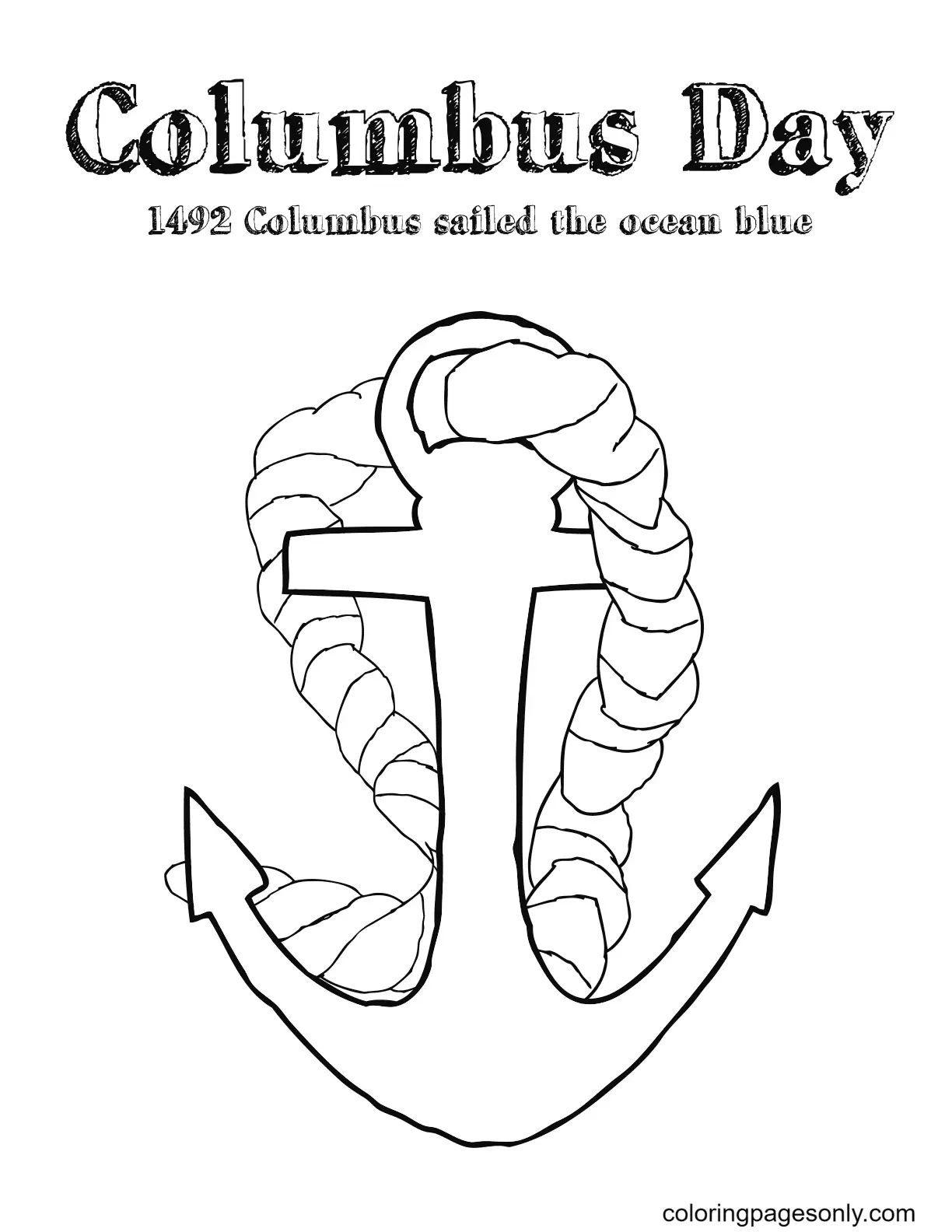 Çocuklar İçin Colombus-Günü Boyama Sayfaları 