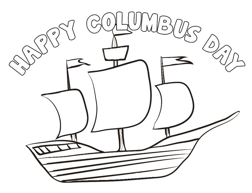 Çocuklar İçin Colombus-Günü Boyama Sayfaları 