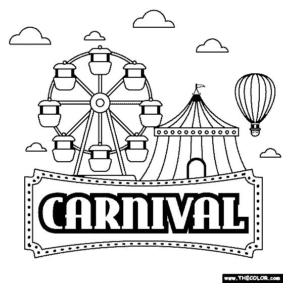 Çocuklar İçin Karnaval Boyama Sayfaları 