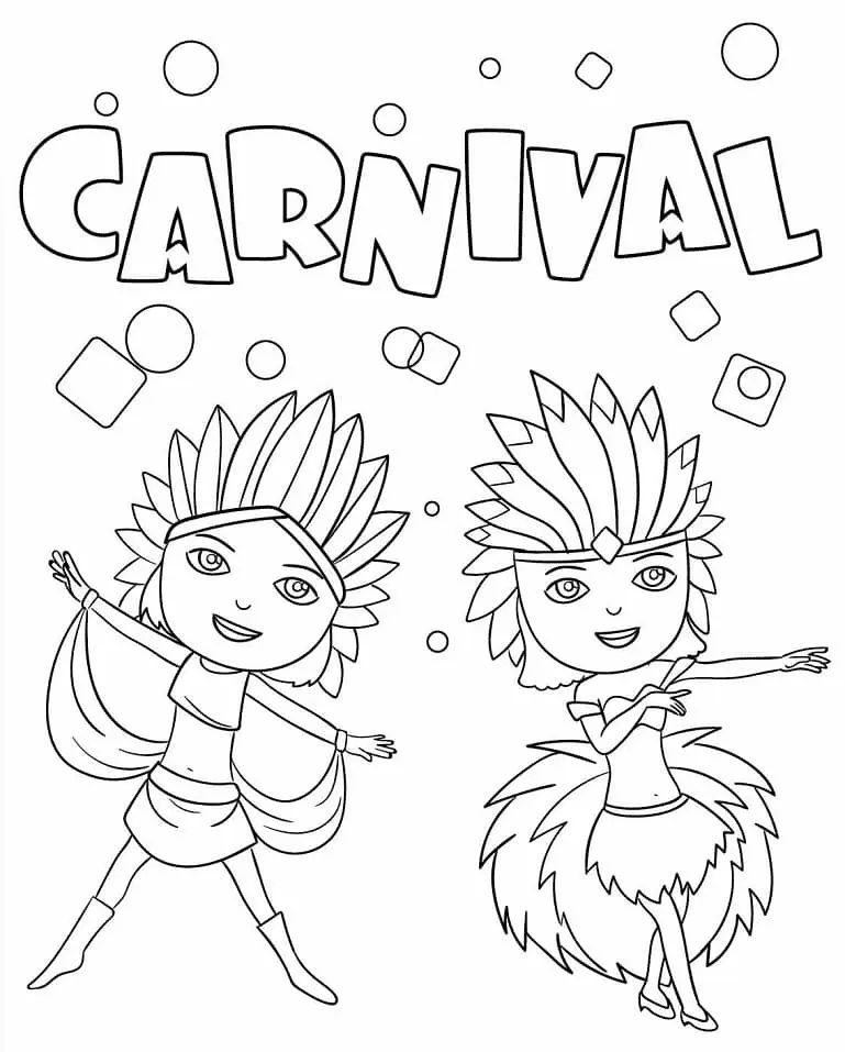 Çocuklar İçin Karnaval Boyama Sayfaları 