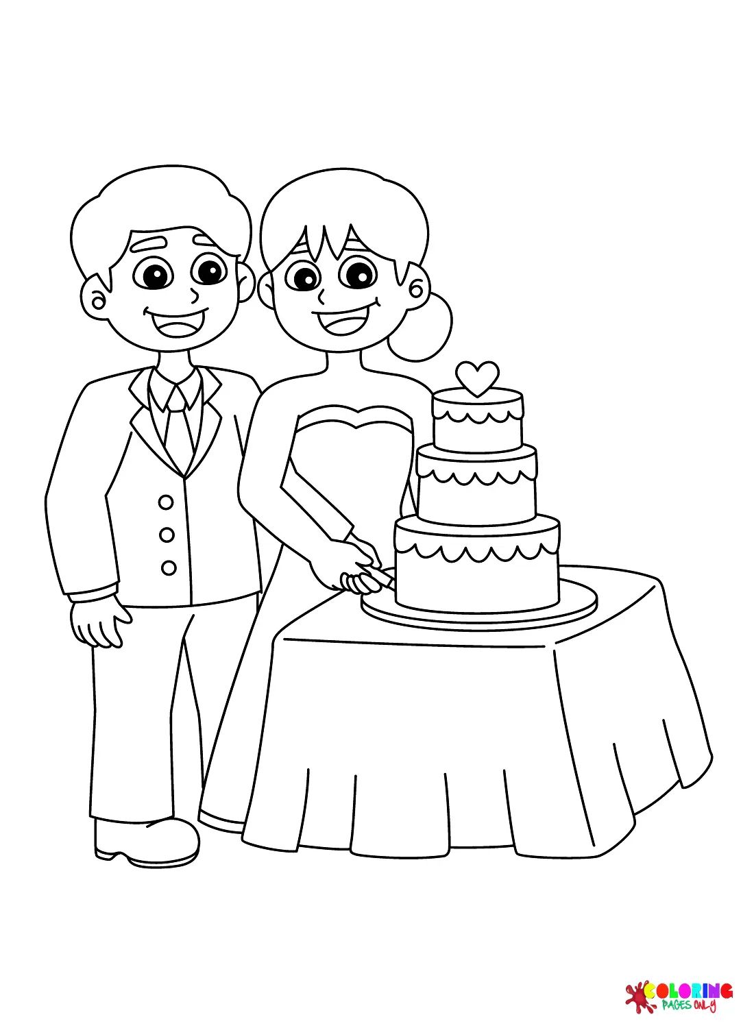 Çocuklar İçin Nikah Boyama Sayfaları 