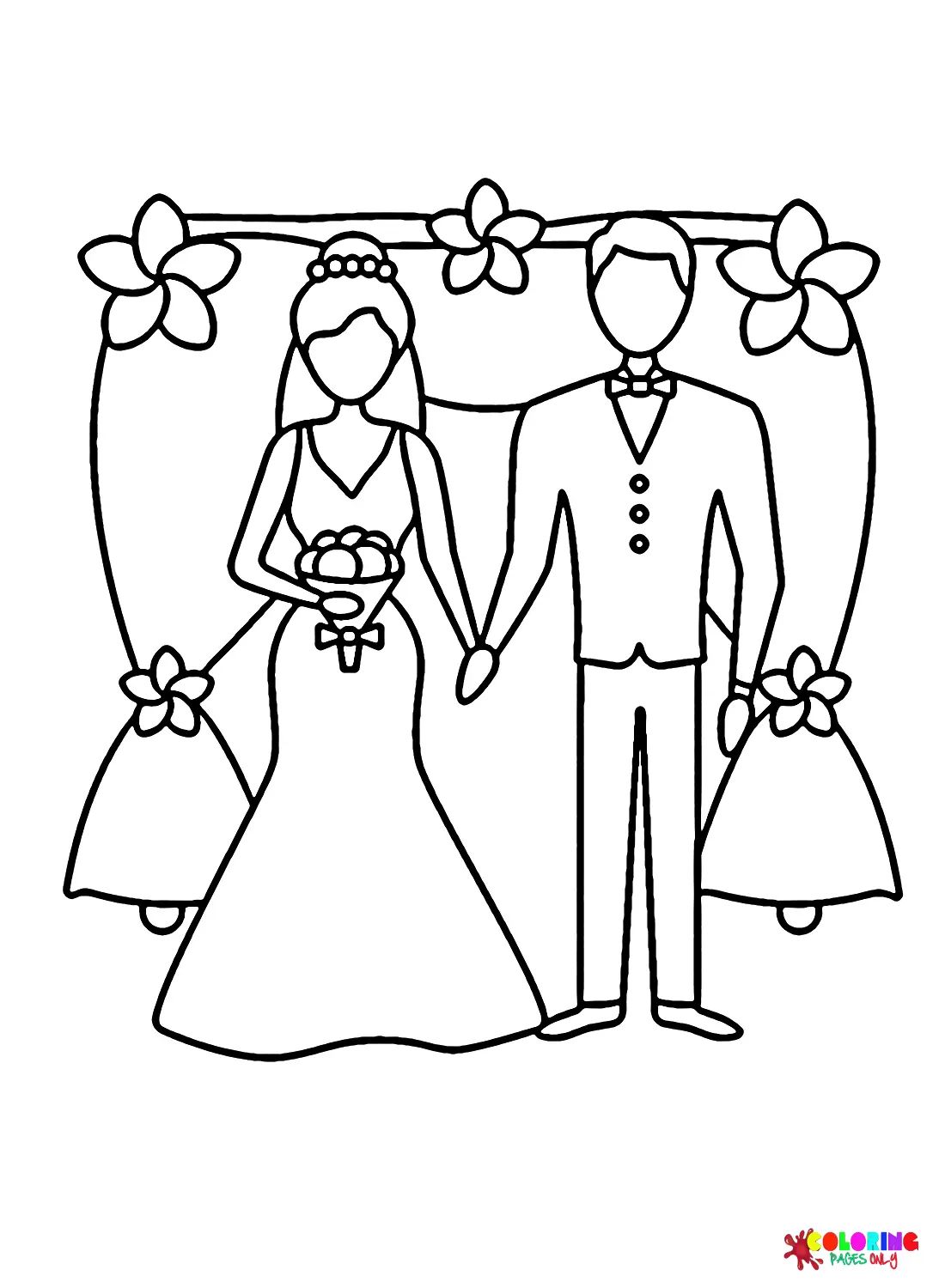 Çocuklar İçin Nikah Boyama Sayfaları 
