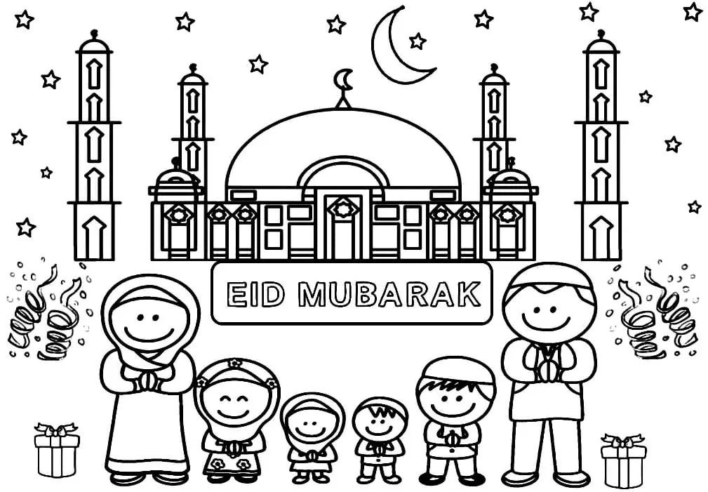 Çocuklar İçin Ramazan-Bayramı Boyama Sayfaları 