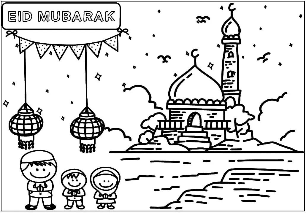 Çocuklar İçin Ramazan-Bayramı Boyama Sayfaları 