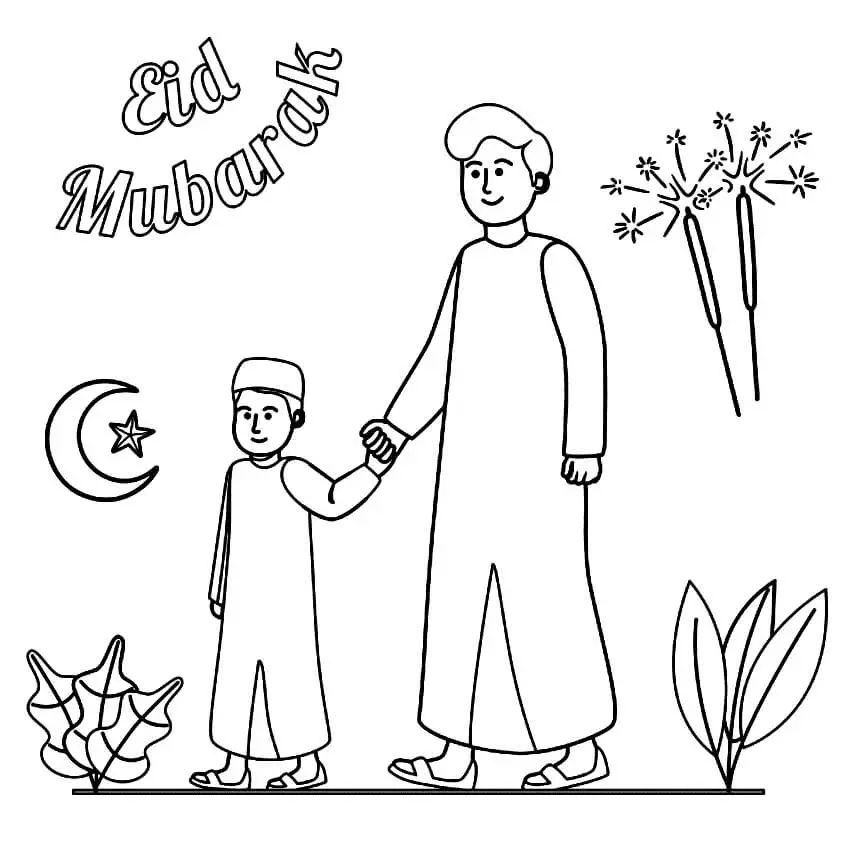 Çocuklar İçin Ramazan-Bayramı Boyama Sayfaları 