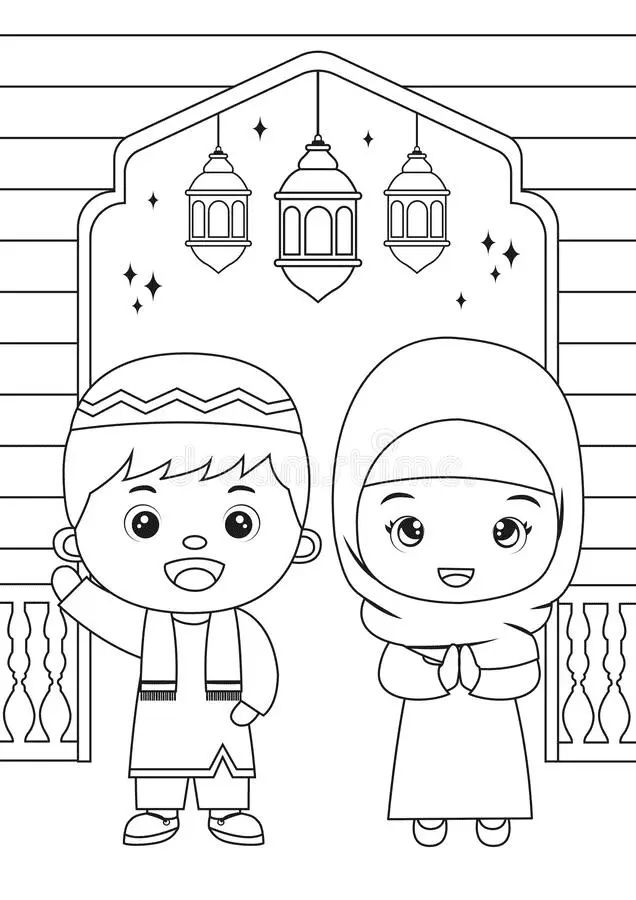 Çocuklar İçin Ramazan-Bayramı Boyama Sayfaları 