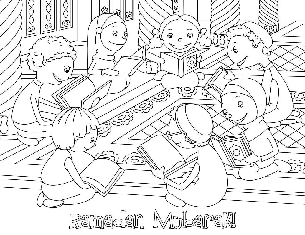 Çocuklar İçin Ramazan-Bayramı Boyama Sayfaları 