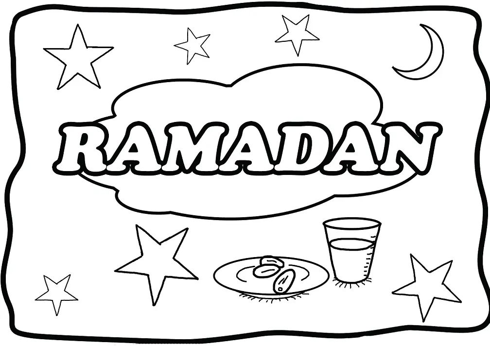 Çocuklar İçin Ramazan-Bayramı Boyama Sayfaları 