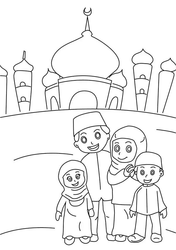 Çocuklar İçin Ramazan-Bayramı Boyama Sayfaları 