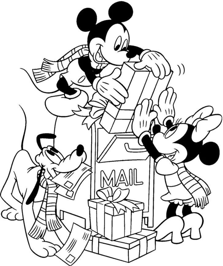 Çocuklar İçin Disney-Yeni-Yıl Boyama Sayfaları 