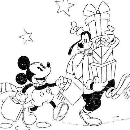 Çocuklar İçin Disney-Yeni-Yıl Boyama Sayfaları 
