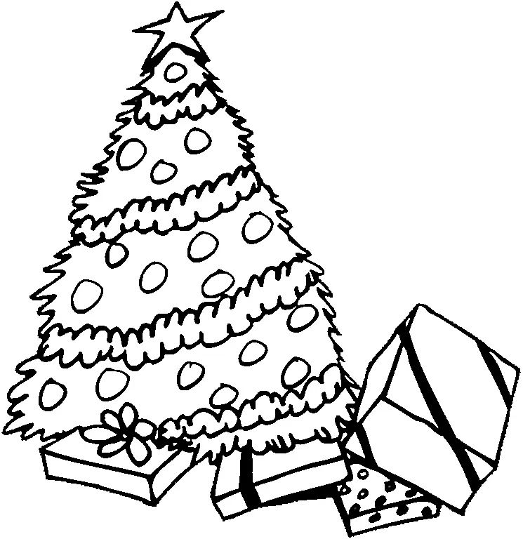 Çocuklar İçin Noel Ağacı Boyama Sayfaları 