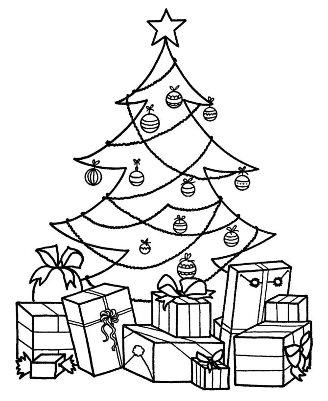 Çocuklar İçin Noel Ağacı Boyama Sayfaları 