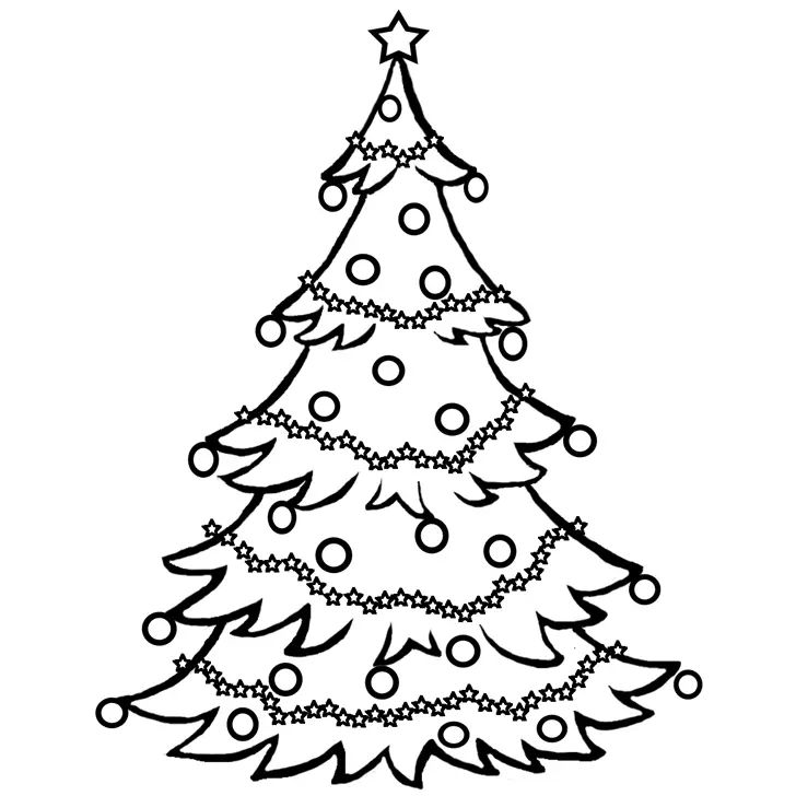 Çocuklar İçin Noel Ağacı Boyama Sayfaları 