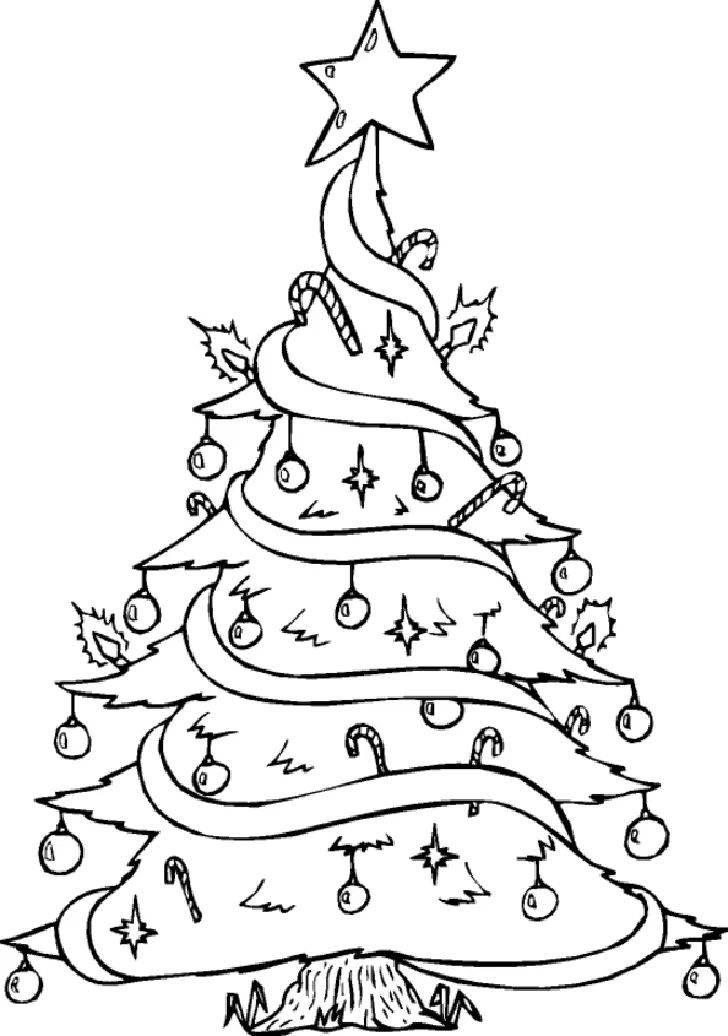 Çocuklar İçin Noel Ağacı Boyama Sayfaları 