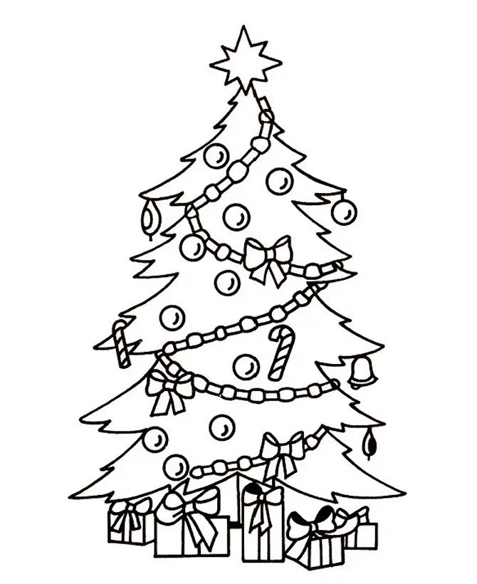 Çocuklar İçin Noel Ağacı Boyama Sayfaları 