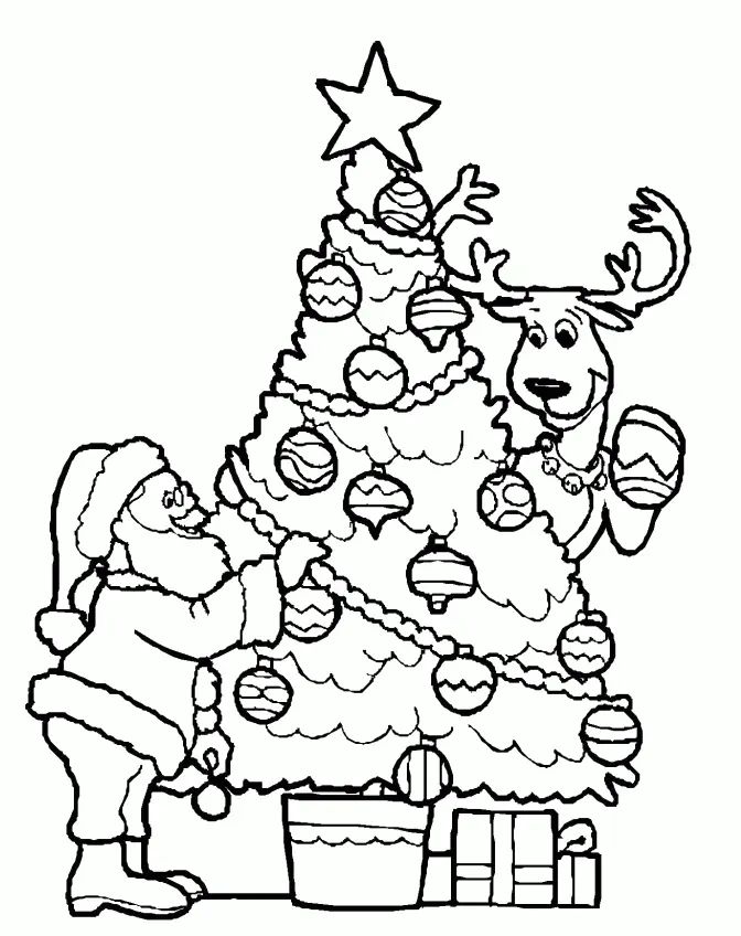 Çocuklar İçin Noel Ağacı Boyama Sayfaları 