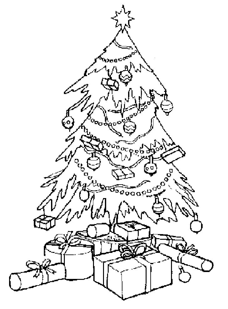 Çocuklar İçin Noel Ağacı Boyama Sayfaları 