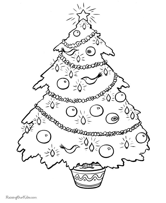 Çocuklar İçin Noel Ağacı Boyama Sayfaları 