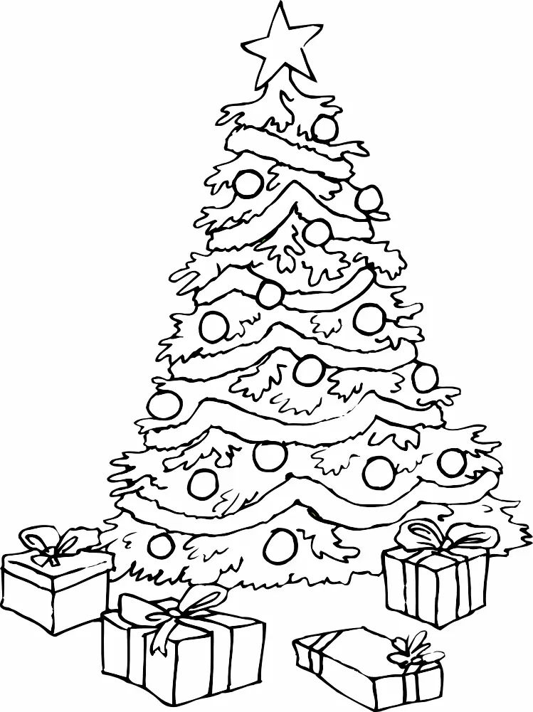 Çocuklar İçin Noel Ağacı Boyama Sayfaları 