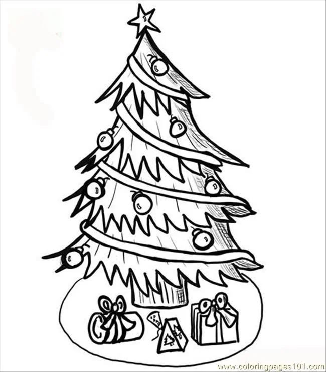 Çocuklar İçin Noel Ağacı Boyama Sayfaları 