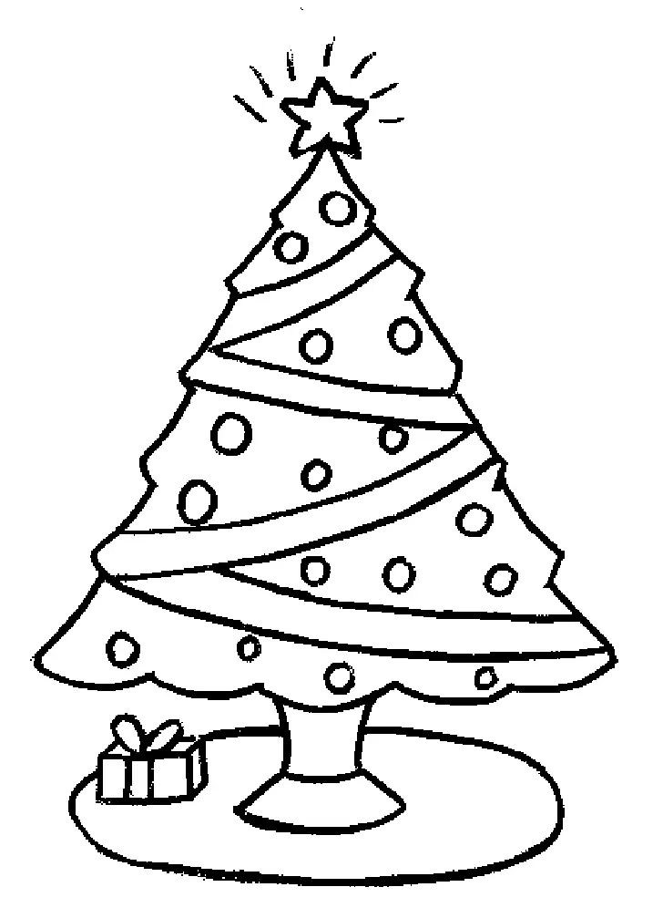 Çocuklar İçin Noel Ağacı Boyama Sayfaları 