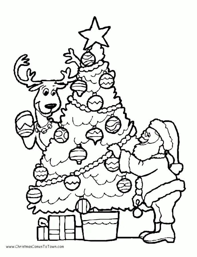 Çocuklar İçin Noel Ağacı Boyama Sayfaları 