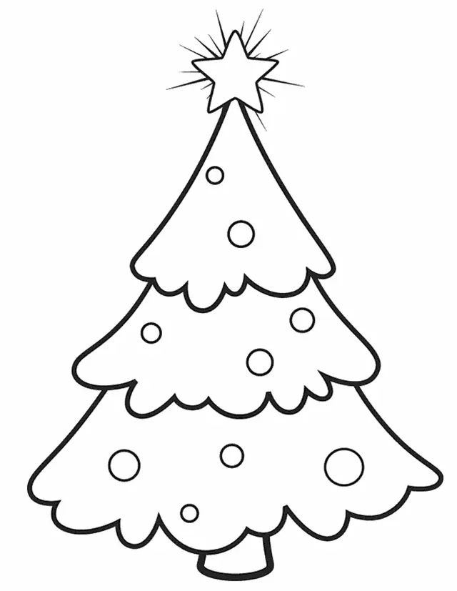 Çocuklar İçin Noel Ağacı Boyama Sayfaları 