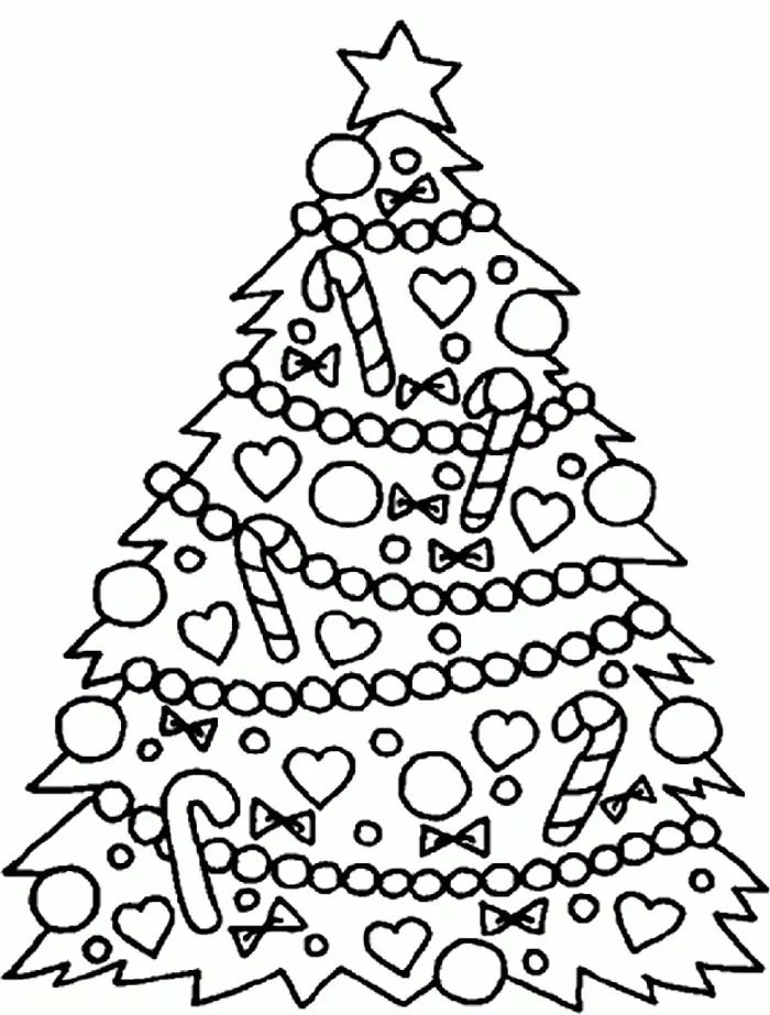 Çocuklar İçin Noel Ağacı Boyama Sayfaları 
