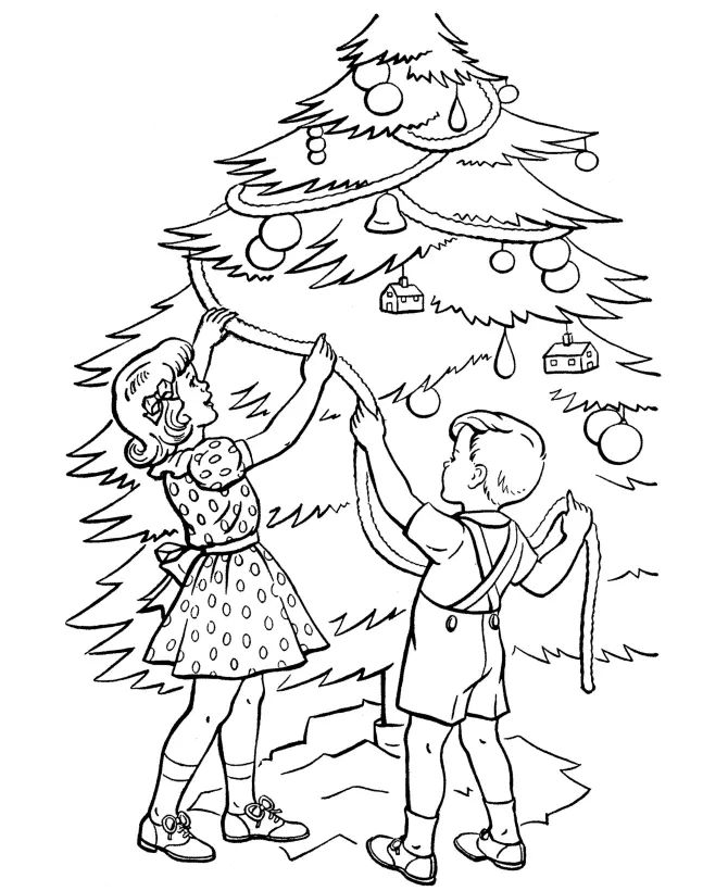Çocuklar İçin Noel Ağacı Boyama Sayfaları 
