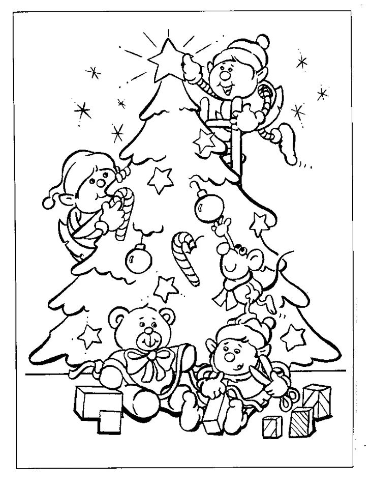 Çocuklar İçin Noel Ağacı Boyama Sayfaları 