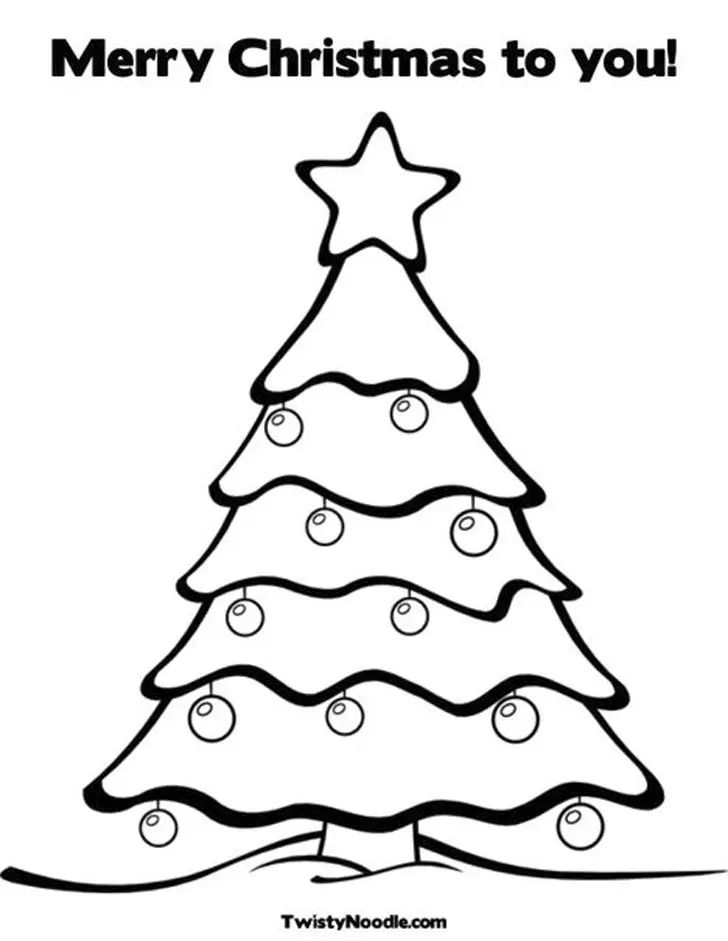 Çocuklar İçin Noel Ağacı Boyama Sayfaları 