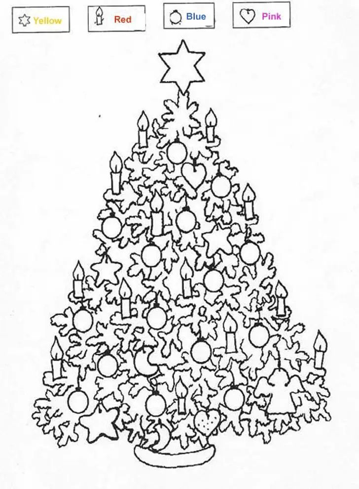 Çocuklar İçin Noel Ağacı Boyama Sayfaları 