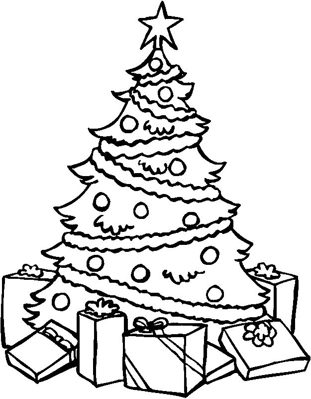 Çocuklar İçin Noel Ağacı Boyama Sayfaları 