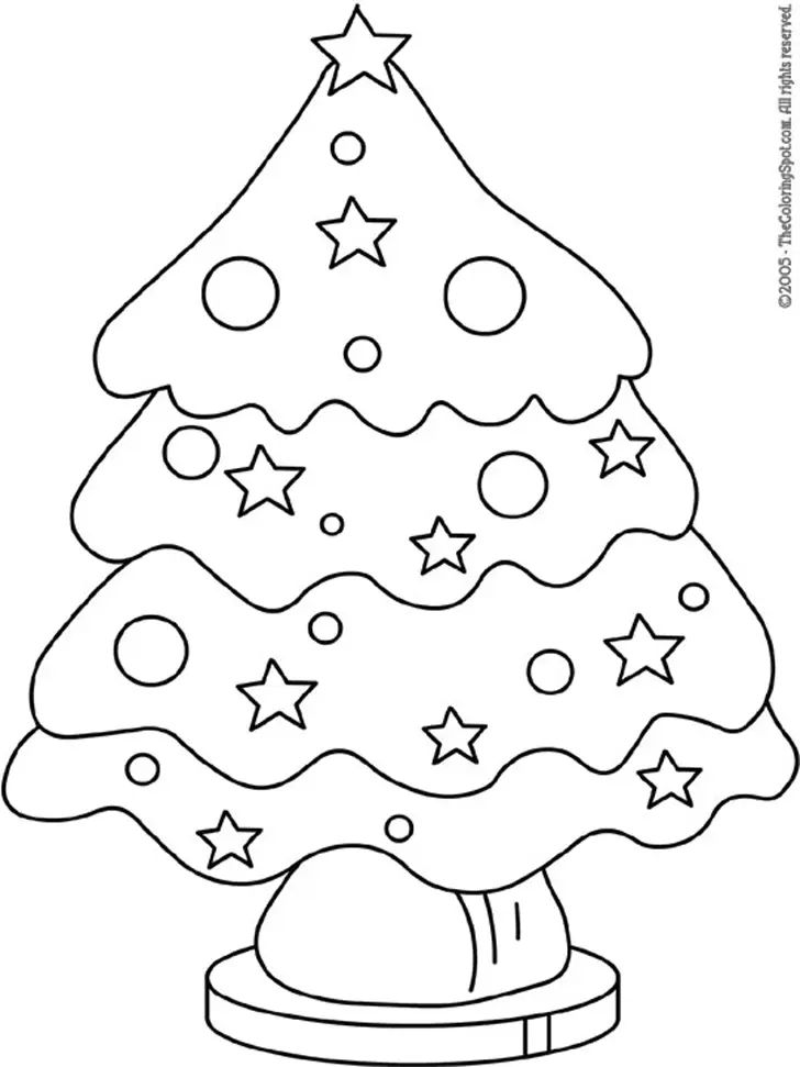 Çocuklar İçin Noel Ağacı Boyama Sayfaları 