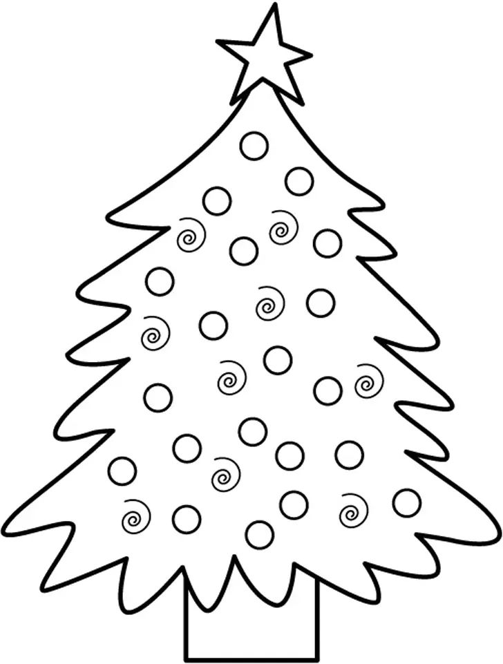 Çocuklar İçin Noel Ağacı Boyama Sayfaları 