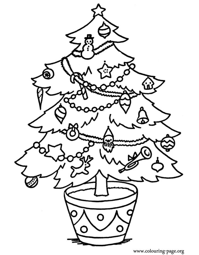 Çocuklar İçin Noel Ağacı Boyama Sayfaları 