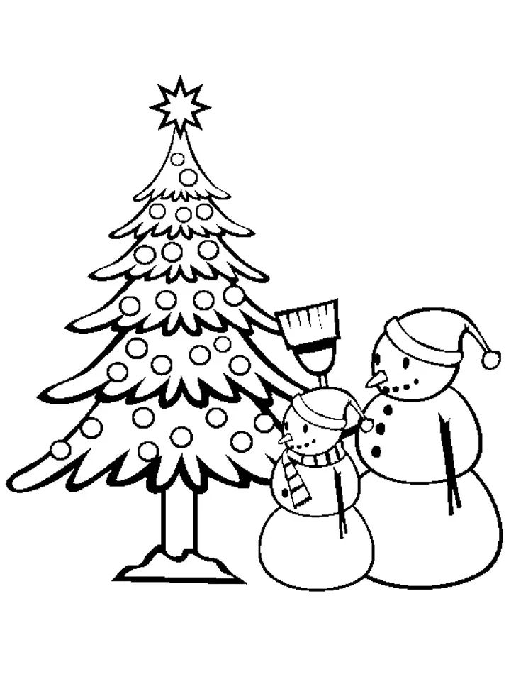 Çocuklar İçin Noel Ağacı Boyama Sayfaları 