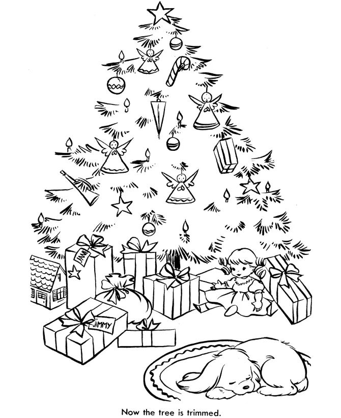 Çocuklar İçin Noel Ağacı Boyama Sayfaları 
