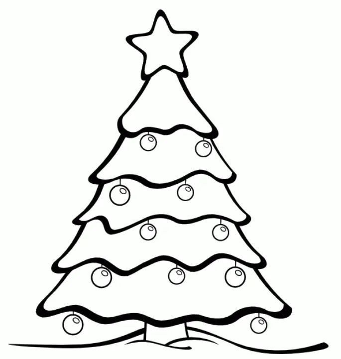 Çocuklar İçin Noel Ağacı Boyama Sayfaları 