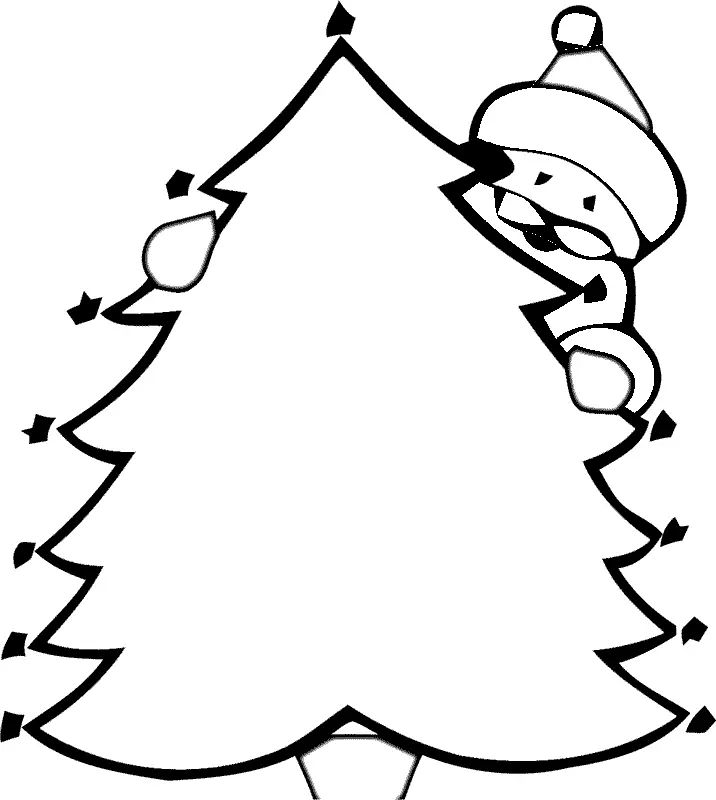 Çocuklar İçin Noel Ağacı Boyama Sayfaları 